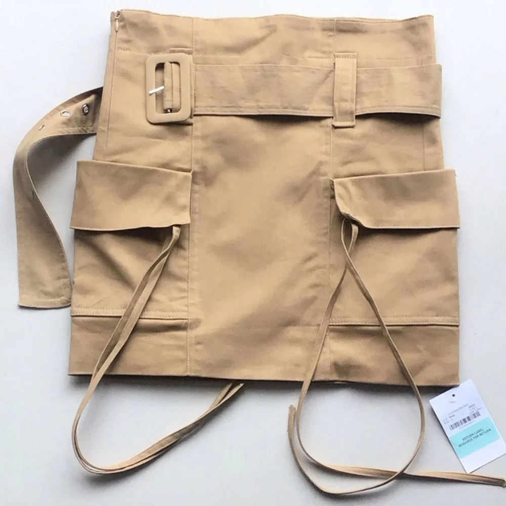 Storets Cora cargo mini skirt Beige Belted Skirt